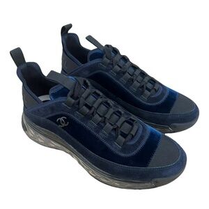 Chanel navy/black suede sneakers